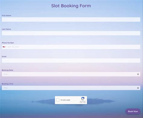 date slot in forms